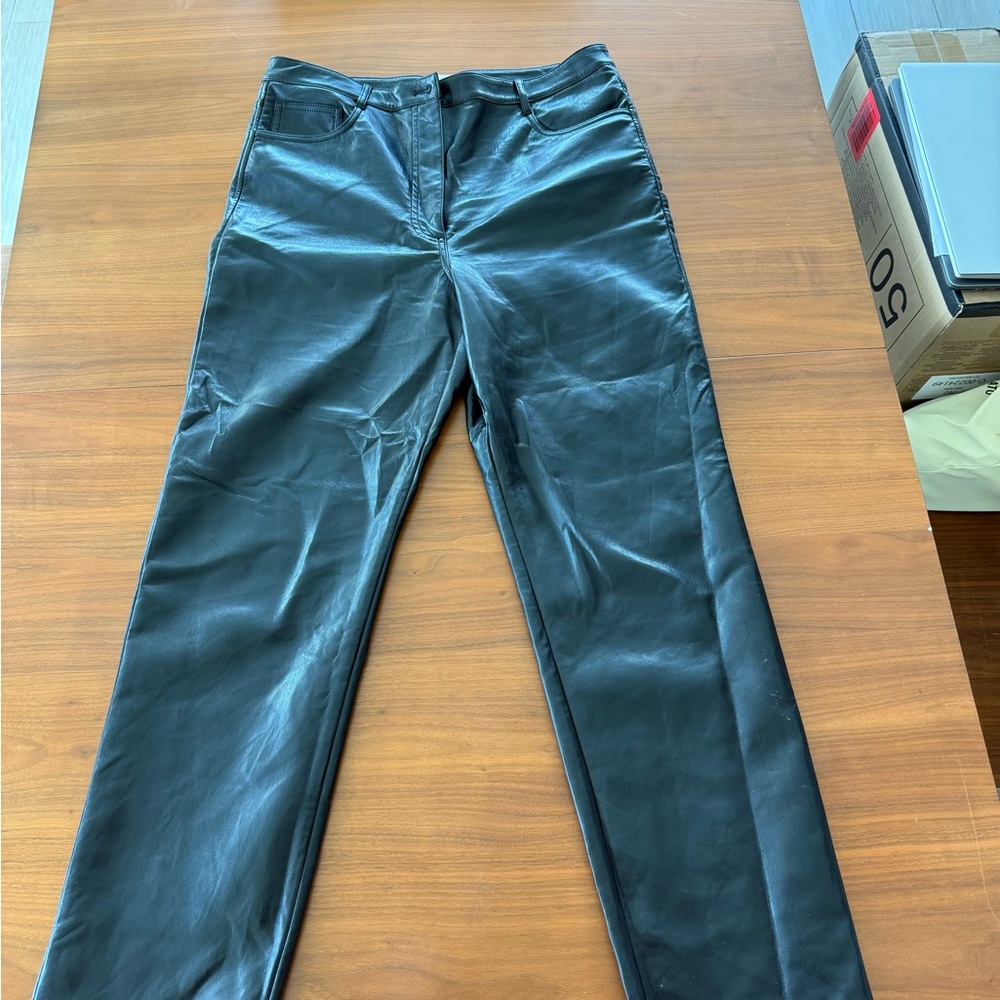 Artizia Black Faux Leather Pants